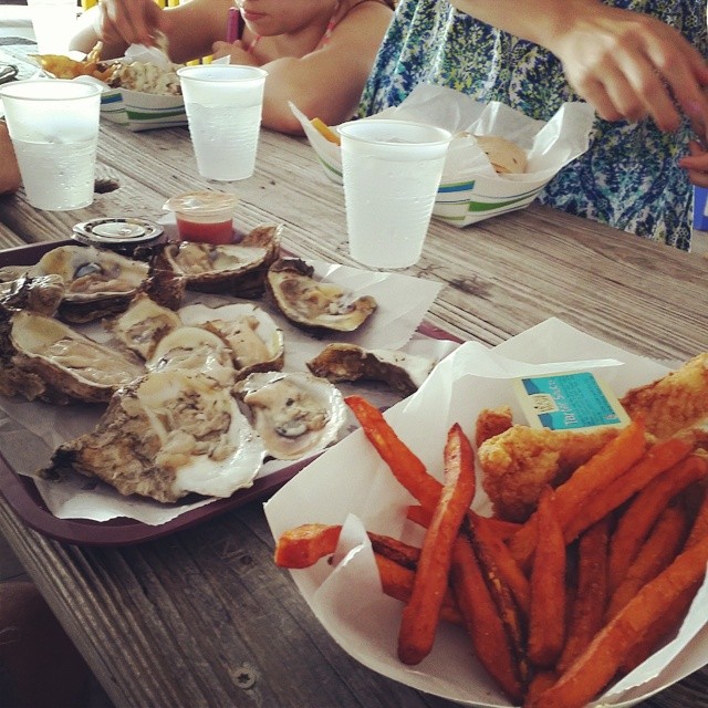 Check out the spread at Flora-Bama oyster bar. They had bingo playing while we were there. #Flora-Bama #oysters #OrangeBeach #bingo