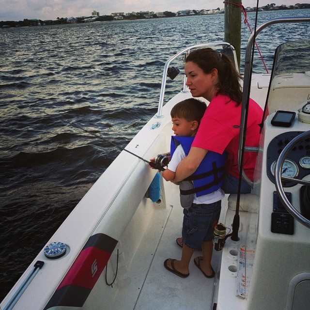 Little guy throwing his line out fishing in Orange Beach. # #SaltWaterFishing