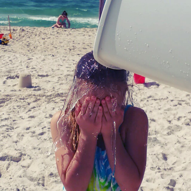Lena with her ice bucket challenge. #ALS #IceBucketChallenge #ALSIceBucketChallenge #OrangeBeachCondo