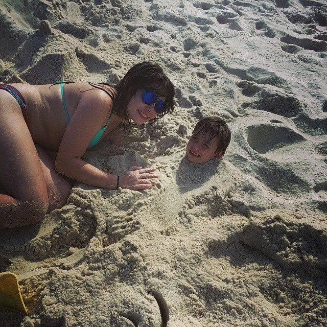 Ethan literally looks like he only brought his head to the beach. #Beach #BeachLife #OrangeBeachCondo #OrangeBeach #SaltLife