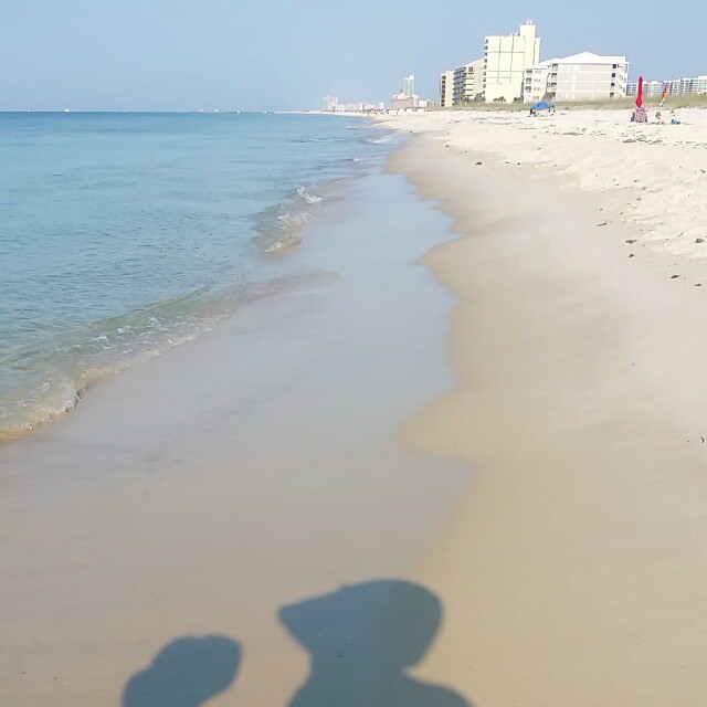 Shadows walking on Orange Beach this morning.  #BeachLife #orangebeach #gulfshores #Alabama