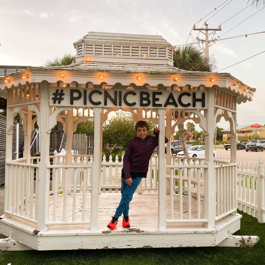 Eating at the Picnic Beach in Gulf Shores Alabama. Great selection of
